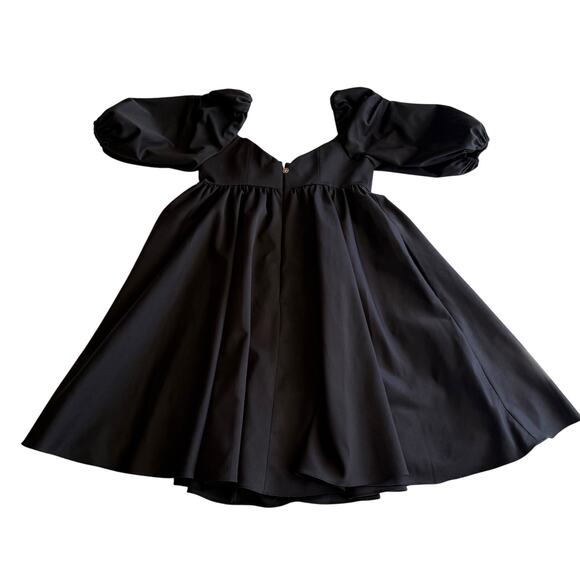 Kate Spade Beau Sweetheart Bow Empire Babydoll Puff Sleeve Black Mini Dress 4 - Picture 5 of 13